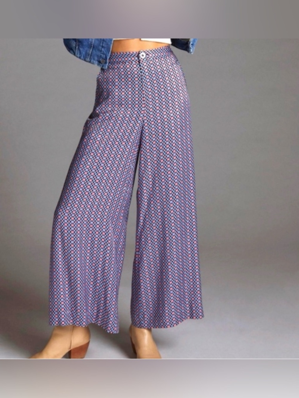 Maeve by Anthropologie Wide Leg Printed Palazzo Pants Casual Vibrant Bold 14 New